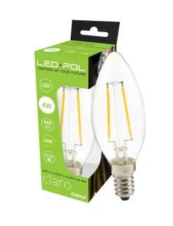 Hot LED-POL Żarówka LED E14 4W barwa ciepła ORO-E14-C35-FL-CLARO-4W