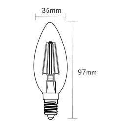 Hot LED-POL Żarówka LED E14 4W barwa ciepła ORO-E14-C35-FL-CLARO-4W