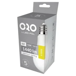 Best LED-POL Żarówka LED E27 12W barwa ciepła ORO-PREMIUM-E27-A60-12W-XP