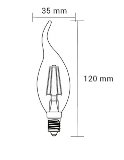 LED-POL Żarówki Klasyczne^Żarówka LED E14 4W barwa ciepła ORO-E14-C35-FL-CLARO-FLAMI-4W