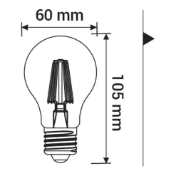 LED-POL Żarówki Klasyczne^Żarówka LED E27 7W barwa ciepła ORO-E27-FL-CLARO-7W-WW