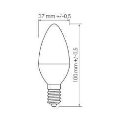 LED-POL Żarówki Klasyczne^Żarówka LED E14 8W barwa neutralna ORO-E14-C37-TOTO-8W-DW