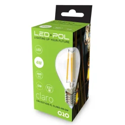 New LED-POL Żarówka LED E27 4W barwa neutralna ORO-E27-G45-FL-CLARO-4W