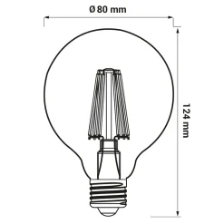 LED-POL Żarówki Klasyczne^Żarówka LED E27 6W barwa neutralna ORO-E27-G80-FL-CLARO-6W-DIMM-DW
