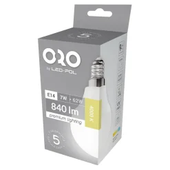 Best LED-POL Żarówka LED E14 7W barwa neutralna ORO-PREMIUM-E14-G45-7W-XP