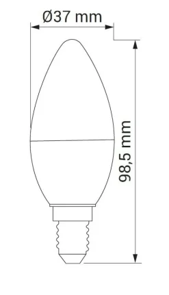 LED-POL Żarówki Klasyczne^Żarówka LED E14 5W barwa zimna ORO-E14-C37-TOTO-5W-CW
