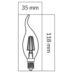 Sale LED-POL Żarówka LED E14 6W ORO-E14-C35-FL-CLARO-FLAMI-6W-DW barwa neutralna