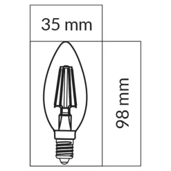 LED-POL Żarówki Klasyczne^Żarówka LED E14 6W ORO-E14-C35-FL-CLARO-6W-WW barwa ciepła