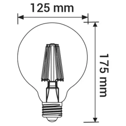 LED-POL Żarówki Klasyczne^Żarówka LED E27 8W ORO-E27-G125-FL-CLARO-8W-WW barwa ciepła