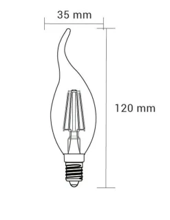 LED-POL Żarówki Klasyczne^Żarówka ozdobna LED E14 4W barwa neutralna ORO-E14-C35-FL-CLARO-FLAMI-4W