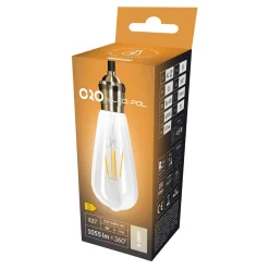 LED-POL Żarówki Klasyczne^Żarówka ozdobna retro LED E27 8W barwa neutralna ORO-E27-ST64-FL-CLARO-8W-DW