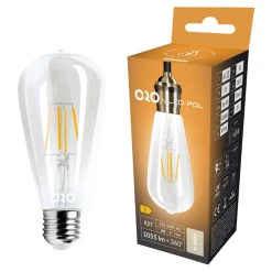 LED-POL Żarówki Klasyczne^Żarówka ozdobna retro LED E27 8W barwa neutralna ORO-E27-ST64-FL-CLARO-8W-DW