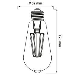 LED-POL Żarówki Klasyczne^Żarówka ozdobna retro LED E27 8W barwa neutralna ORO-E27-ST64-FL-CLARO-8W-DW