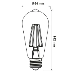 Clearance LED-POL Żarówka ozdobna retro LED E27 1,3W barwa ciepła ORO-E27-ST64-FL-AMBER-1,3W-WW