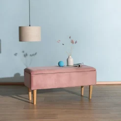 Clearance Ławka ze schowkiem różowa KAVENTO