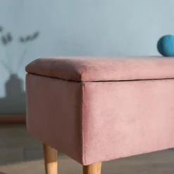 Clearance Ławka ze schowkiem różowa KAVENTO