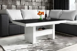 Outlet Ławostół z szufladą AVERSA LUX MAT czarny / biały
