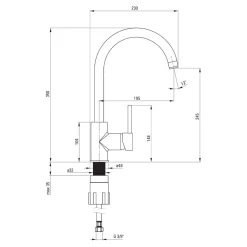 Outlet Deante Bateria NEMEZJA BEN 262M grafit