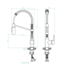 Outlet inny Bateria zlewozmywakowa z 3 strumieniami wody LAVEO SILVA nero