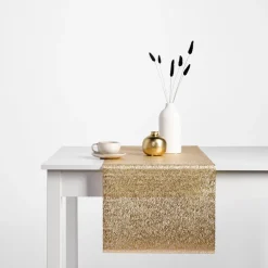Discount inny Bieżnik na stół, złoty, 40x200 cm