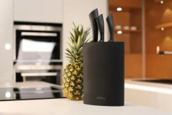 Clearance Vialli Design Blok stojak na noże NERO czarny owalny