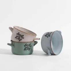 inny Miski, Patery I Półmiski^Bulionówka ceramiczna szara 580 ml