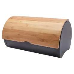 New Prima Cucina Chlebak metalowy z bambusową pokrywą
