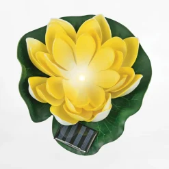 Online Zumaline Dekoracja zewnętrzna solarna LED IP44 żółta KWIAT LOTOSU