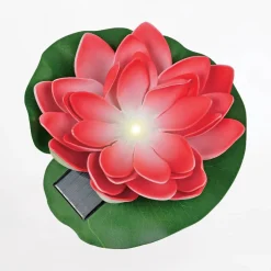 Zumaline Lampy Ogrodowe|Lampy Ogrodowe^Dekoracja zewnętrzna solarna LED IP44 czerwona KWIAT LOTOSU