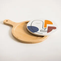inny Miski, Patery I Półmiski^Deska do serwowania z ceramicznym talerzem 17,5 cm