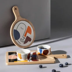 inny Miski, Patery I Półmiski^Deska do serwowania z ceramicznym talerzem 17,5 cm
