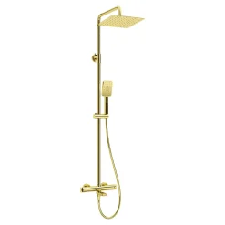 Outlet Deante Deszczownica z baterią wannową termostatyczną złota ALPINIA
