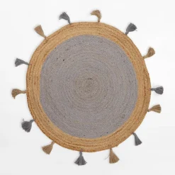 Discount inny Dywan jutowy BRUGA, geometryczny, okrągły, 100 cm