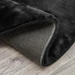 Clearance Dywan okrągły czarny RABBII 90 cm