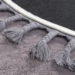 Sale Dywan okrągły z frędzlami szary PULLY 120 cm
