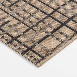 Clearance inny Dywan w kratę beżowy JUTA 80x150 cm