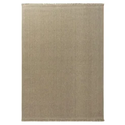 Dywan wełniany z frędzlami beżowy WOOL 160x230 cm