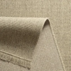 Dywan wełniany z frędzlami beżowy WOOL 160x230 cm