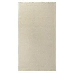 Outlet Dywan wełniany z frędzlami jasnobeżowy WOOL 80x150 cm