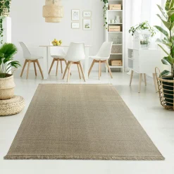 Chodniki|Dywany Wełniane^Dywan wełniany z frędzlami beżowy WOOL 80x150 cm