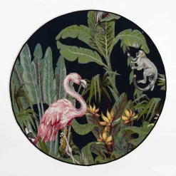 Online inny Dywan z flamingiem JUNGLE, okrągły, 135 cm