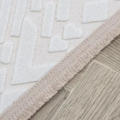 Chodniki|Dywany Z Krótkim Włosiem^Dywan z połyskującym wzorem 3D kremowy ETNA 80x150 cm