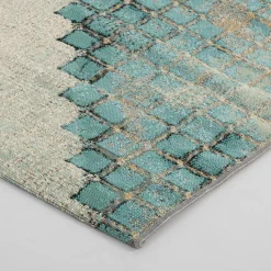 inny Dywanik szaro-turkusowy PATCHWORK MALTA 60x100 cm