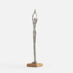 Best inny Figurka dekoracyjna srebrna JOGA MIX 35 cm