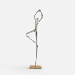 Best inny Figurka dekoracyjna srebrna JOGA MIX 35 cm