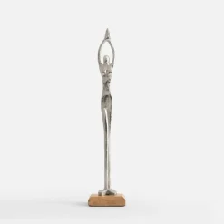 Best inny Figurka dekoracyjna srebrna JOGA MIX 35 cm