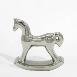 Best inny Figurka dekoracyjna srebrna KOŃ NA BIEGUNACH 14 cm