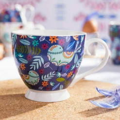 Online Altom Filiżanka na nóżce granatowa JUMBO FOLK 350 ml