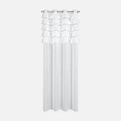 Clearance Eurofirany Firana z falbanami biała AURA 140x250 cm