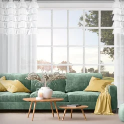 Clearance Eurofirany Firana z falbanami biała AURA 140x250 cm